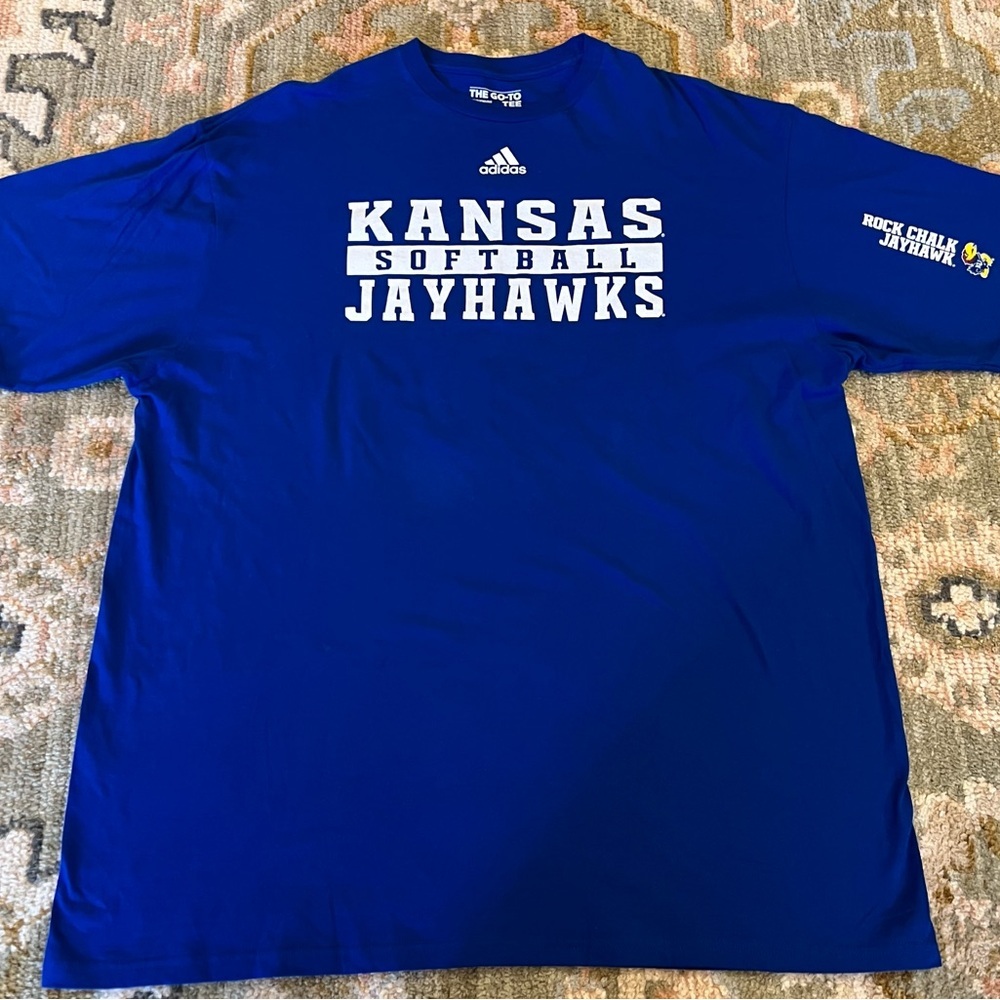 Kansas Jayhawks Adidas‎ Softball Shirt Men’s Size XXL Color Blue
